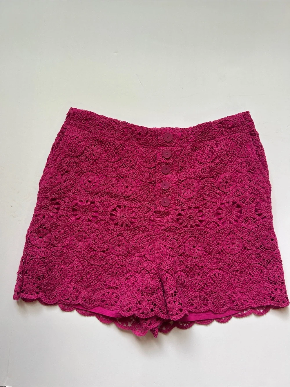 ANTHROPOLOGIE Maeve Crochet Eyelet Shorts size 6 in pink